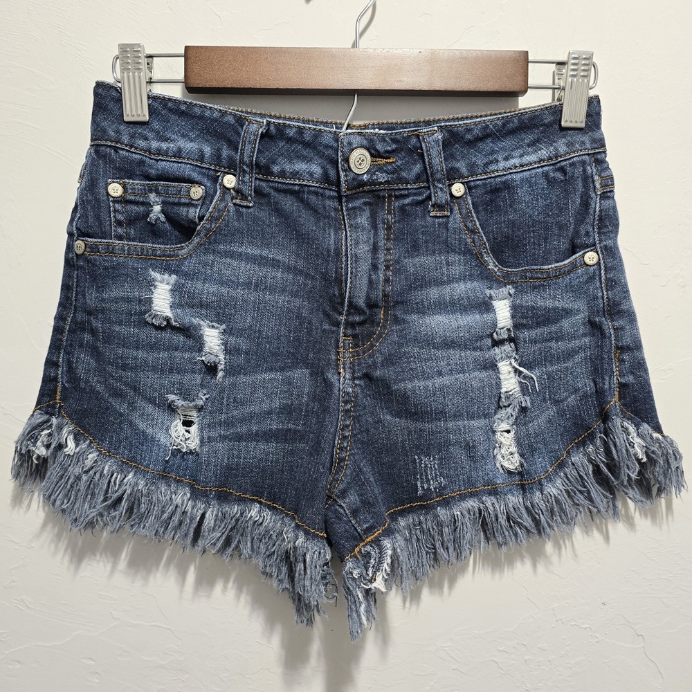 Alter'd State Distressed Frayed Hem Denim Shorts Women's Size 26/3 Boho